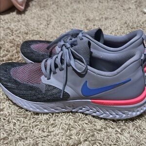 Nike Gray and Pink Sneakers with Mesh Upper